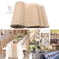 SHOUKEY Vintage Table Runner Wedding Burlap Hessian Natural Jute Burlap Chair Sashes