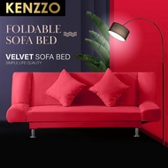 KENZZO : Foldable Sofa Bed 2 seater / 3 seater / 4 seater / 懒人沙发/沙发床/ Iris Foldable Sofa Bed / velve