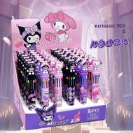 36 ชิ้น/กล่อง Sanrio 10 สีปากกาลูกลื่น Hello Kitty Kuromi นักเรียนปากกาปากกาหลากสีนักเรียนโรงเรียนเค