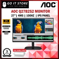 AOC Q27B3M (VA / 75Hz) / Q27B2S2 (IPS / 100Hz) 27" 75Hz 4Ms QHD Adaptivesync Monitor