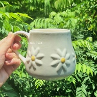 SUNFLOWER WHITELINE MUG beautiful ceramic mug ceramic mug cute gift cute glass mug