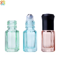 3ml/6ml/10ml Colored Glass Octagonal Roller Ball Bottle Sealed Portable Perfume Bottle Rolling Ball Bottle Essential Oil Bottle