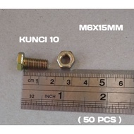 SIKU M6X15MM BOLT AND NUT 1.5CM (50PCS) 10 KEY ANGLE NUT BOLT
