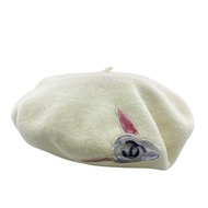 香奈兒復古羊毛貝雷帽 米色