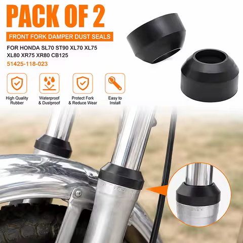 Pack of 2 For Honda SL70 ST90 XL70 XL75 XL80 XR75 XR80 CB125 Rubber Motorcycle Front Fork Damper Dus