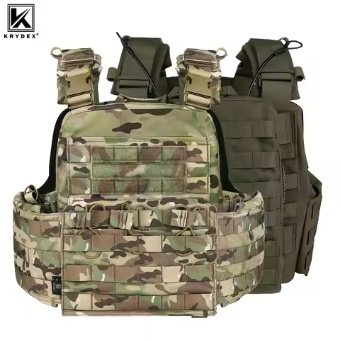 KRYDEX Tactical MOLLE CPC Plate Carrier Vest With Radio Side Pouch Mag Pouch Heavy Duty Body Armor C