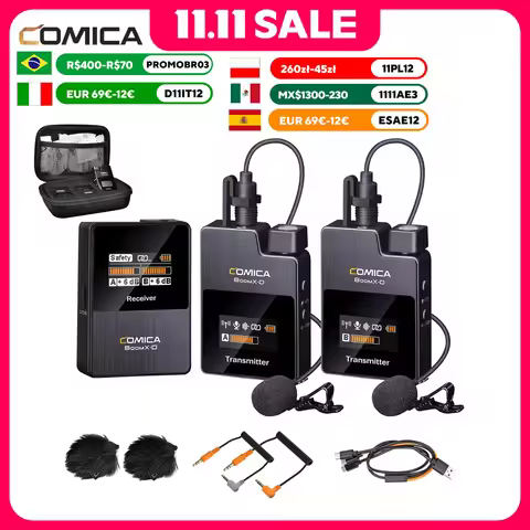 COMICA BoomX-D Wireless Lavalier Microphone, Support Internal Recording, for Cameras, Camcorders, Sm