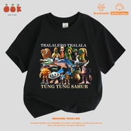 T-shirt Baju Budak Lelaki Anomali Tung Tung Sahur 100% Cotton Cartoon T Shirt Baby Boy Girl Fesyen S