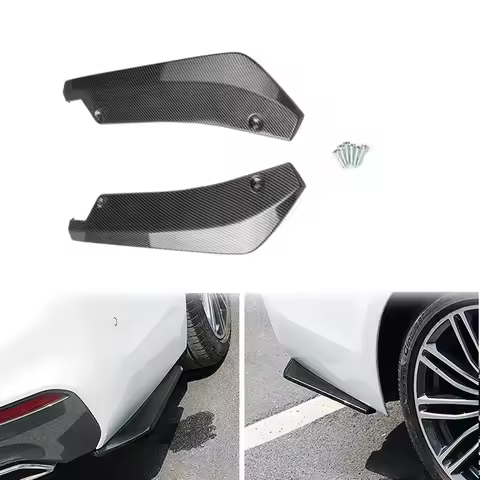 2pcs Universal Car Rear Bumper Carbon Fiber Lip For BMW E81 E87 F20 F21 E88 E82 1 Series F45 F23 F46