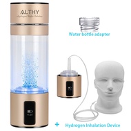 ALTHY H2-SE Hydrogen Rich Water Generator Bottle DuPont SPE+PEM Dual Chamber lonizer Cup + H2 Inhalation Device