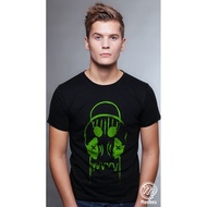 MooTees Alienware 01 - Aliens / Headphones / Earphones / ET - Cool Graphic Print Black Cotton T-shirt / Tee For Men