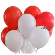 MERAH PLAIN RED AND WHITE LATEX BALLOONS INDEPENDENCE DECORATION AUGUST 17 BALLOONS