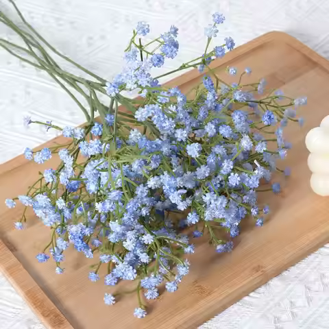 Soft Rubber Gypsophila Flowers 52cm Length DIY Decoration Artificial Gypsophila Bouquet Multicolour 