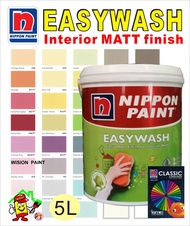MULTI COLOURS Nippon Paint  Easy wash ( 5L ) / EASY WASH / EASY CLEAN / MATT FINISH / Nippon Paint Interior Vinilex Easywash