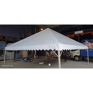 Canvas Only 20 ' x 20' Pyramid Canopy Tent White Silver PVC Tarpaulin Event Kanopi Kenduri Kahwin (Frame tak termasuk)