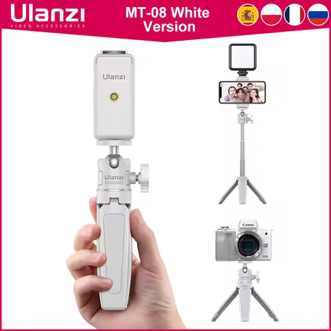 Ulanzi MT-08 SLR Camera Smartphone Vlog Tripod Mini Portable Tripod with Cold Shoe Phone Mount for i