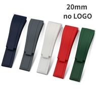 TPU Flat End Watch Strap for Rolex GMT Daytona Submariner Diver Waterproof Rubber Watchband for Univ