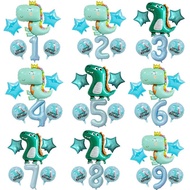 Cute Dinosaur Aluminum Foil Balloon Crown Dinosaur Forest Party Decoration Digital Dinosaur Balloon 