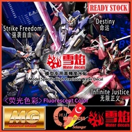[Snow Flame] MG Strike Freedom ZGMF X20A Infinite Justice X19A Destiny X42S Fluorescent Water Decal