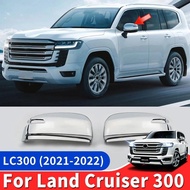 Chrome Rearview Mirror Cover For Toyota Land Cruiser 300 LC300 2021-2025 Anti Scratch VXR GXR Exteri
