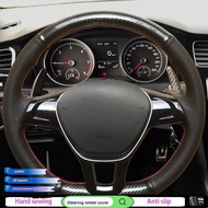 Black Carbon Fiber Leather For Volkswagen VW Golf 7 GTI Golf R MK7 VW Polo GTI 2015 2016 car accesso