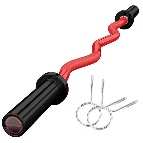 Barbell Bar for Weightlifting Powerlifting - 4FT Short (500LB) 47" EZ Curl Bar - Fits 2" Plates - Ho