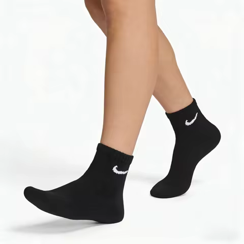 Nike EVERYDAY LTWT ANKLE 3PR Comfortable Breathable Mid-Calf Socks Unisex Towel Socks SX7677-010