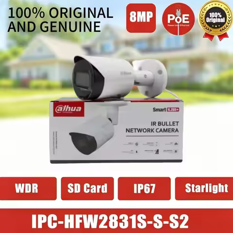Dahua 8MP 4K IP Camera IPC-HFW2831S-S-S2 Support POE SD Card IVS IP67 Starlight Security Protection 