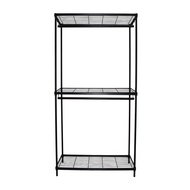 ราวแขวนตั้งพื้น 2 ชั้น พร้อมชั้นวาง เหล็กพ่น KASSA HOME รุ่น LINEAR-LN90-2-6 ขนาด 90 x 45 x 180 ซม.