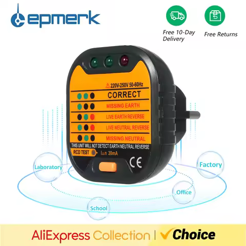 Socket Tester Portable Plug Outlet Circuit Tester Polarity Voltage Tester Socket Finder Electric Soc