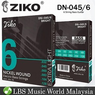 Ziko DN-045-6 6 String Electric Bass Guitar String Nickel Wound Extra Light DN-045128 (32-128)