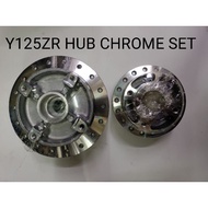 YAMAHA Y125Z Y125ZR 5BU - FRONT HUB CHROME &amp; REAR HUB CHROME SET HIGH QUALITY - SYS