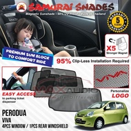 (5-Yrs Warranty) PERODUA VIVA SAMURAI SHADES Premium Magnetic Sunshade Car Sun Shade