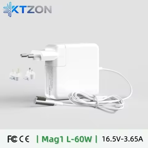 60W MagSafe 1 L Shape Power Adapter Charger, Replacement for MacBook Air/Pro A1278 A1181 A1184 & Mor