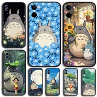 Black TPU silicone soft shell compatible 【DM-A7】cartoon Anime Totoro for Vivo V21E V25 V27 V27E V27P