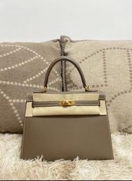 Hermes Kelly 25 大象灰Etoupe 金扣GHW Epsom