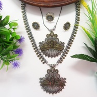 Dual Tone German Silver Long Indian Necklace Combo - D3 | indian Necklace