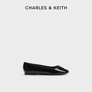 CHARLES&KEITH ใหม่ Flat Shoes CK1-70900551 รองเท้าบัลเล่ต์ส้นแบนผ้าทวีตโบว์ Multi 40