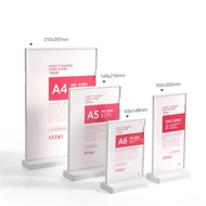 A4 a5 a6 Acrylic Sign Holders Anti Drop Plastic Type Name Card Ad Frames L-Shaped Vertical Table Car