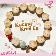 Cartoon Cute Cat Paw Beads Cute Cat Paw Bracelet Lucky Cat Paw Bead Bracelet