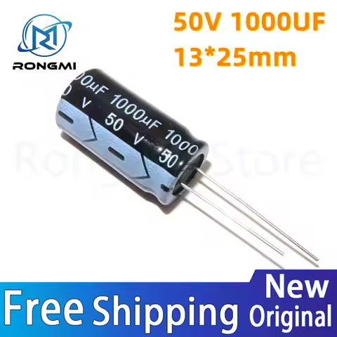 10PCS 50V1000UF 13*25mm 1000UF 50V 13*25 Aluminum electrolytic capacitor new