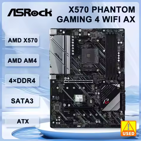 ASRock X570 Phantom Gaming 4 WiFi ax motherboard AM4 AMD X570 DDR4 128GB Hyper M.2 ATX support Ryzen