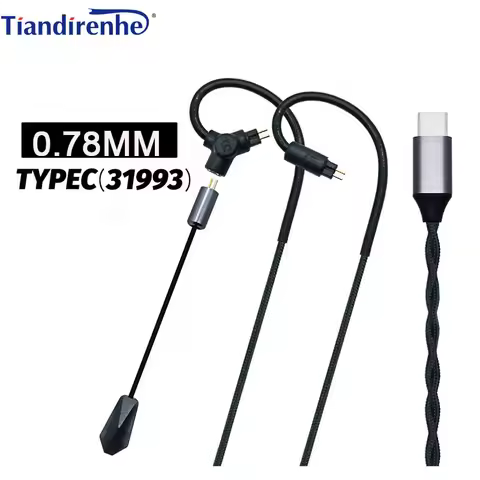 New CX31993 TYPE-C MMCX 0.78 Game Boom Microphone Earphone upgrade Cable For Shure SE535 SE215 Earph