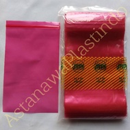 MERAH Plastic clip 12x20 cm 12 x 20 SMPI ziplock 20x12 zipper red pink plain