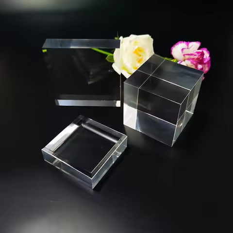 K9 Crystal Square Block Blank for Engraving Paperweight Home Decor Gift High Refractive Index Optica