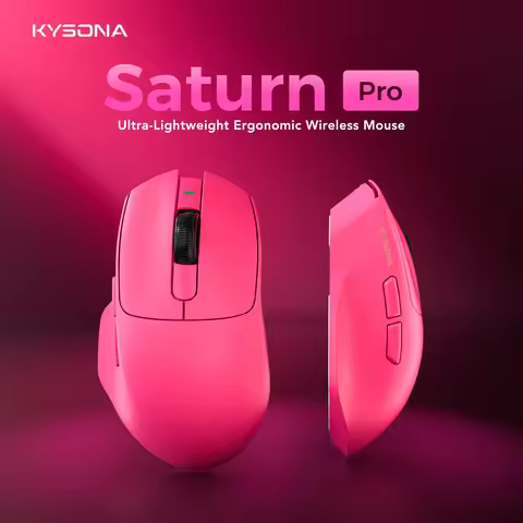KYSONA Saturn Pro Gaming Mouse PAW3395 Sensor 58g Lightweight BT 2.4G Tri-mode 8000Hz Polling Rate 2