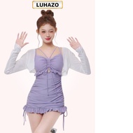 Pastel 1-Piece Seamless Bikini – With WhiteJacket, V1 Breast Lift Drawstring, Padded –3042 D9T4 K08