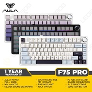 AULA F75 PRO 3 Mode Mechanical Keyboard – RGB South Facing – 75% Compact Gasket Mount – Leobog Switc