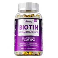Biotin | Collagen | Keratin - Thúc đẩy sự phát triển của tóc da và móng - 25.000 mcg Vitamin B2 B3 B
