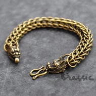 Brass bracelet, vintage style dragon-shaped brass bracelet VT01